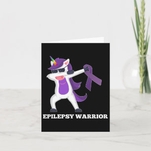 Epilepsy Awareness Dabbing Unicorn Warrior Purple Card