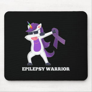 Epilepsy Awareness Dabbing Unicorn Warrior Purple Mouse Mat