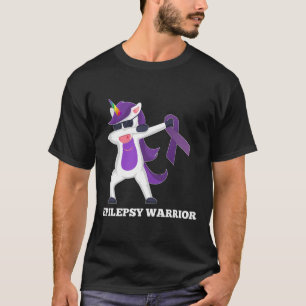 Epilepsy Awareness Dabbing Unicorn Warrior Purple T-Shirt