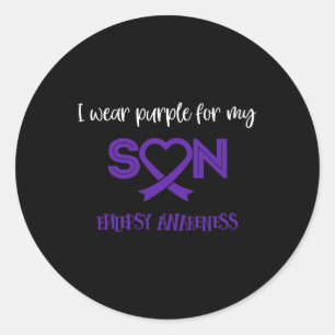 Epilepsy Awareness Dabbing Unicorn Wear For Son Classic Round Sticker