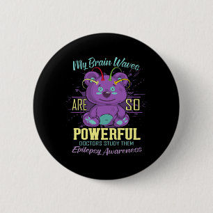 Epilepsy Awareness Day Purple Bear Epileptic Fight 6 Cm Round Badge