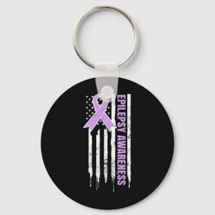 Epilepsy Awareness Design Patriotic Us American Fl Key Ring
