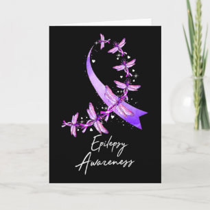 Epilepsy Awareness Dragonfly November We Wear Purp Card