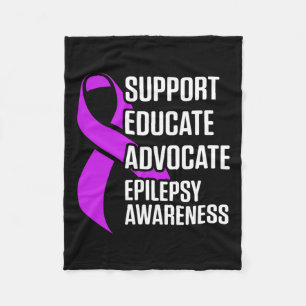 Epilepsy Awareness Educate Epileptic Warrior Survi Fleece Blanket