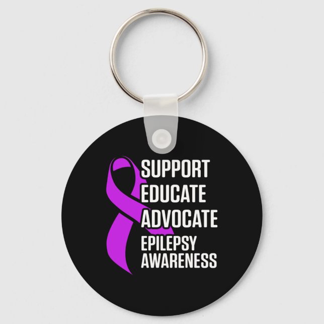 Epilepsy Awareness Educate Epileptic Warrior Survi Key Ring (Front)