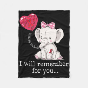 Epilepsy Awareness Elephant Fleece Blanket