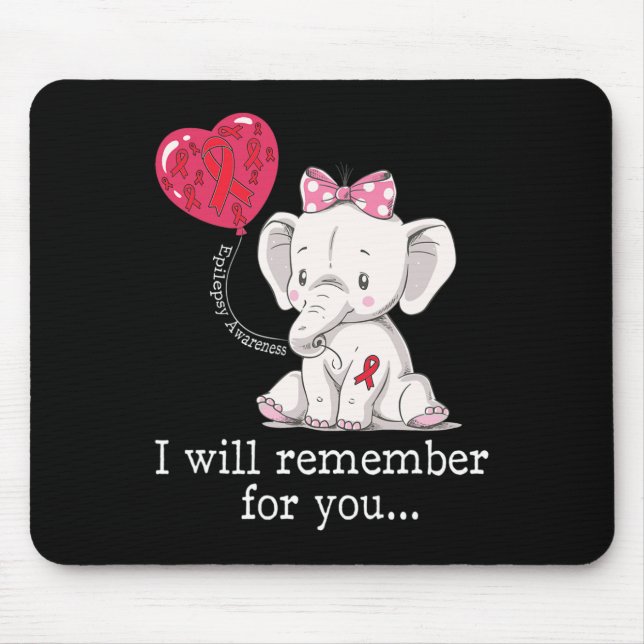 Epilepsy Awareness Elephant  Mouse Mat (Front)