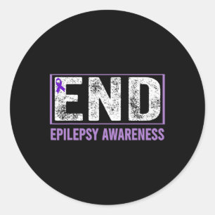 Epilepsy Awareness - End Epilepsy Purple Epilepsy Classic Round Sticker