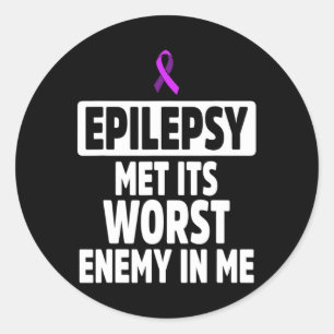 Epilepsy Awareness Enemy Epileptic Warrior Survivo Classic Round Sticker