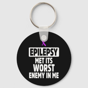 Epilepsy Awareness Enemy Epileptic Warrior Survivo Key Ring