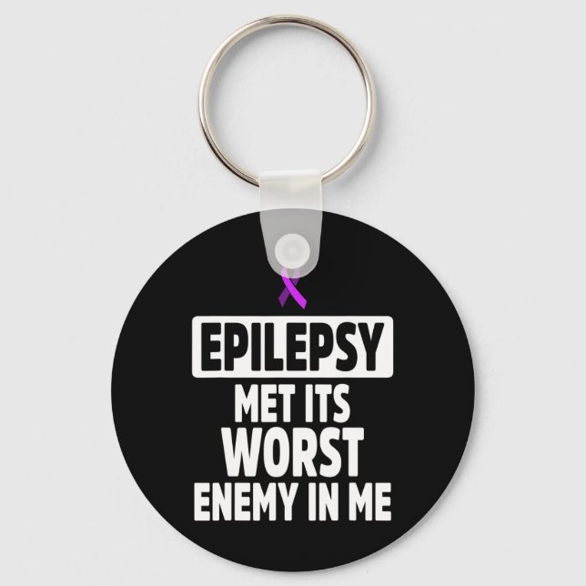 Epilepsy Awareness Enemy Epileptic Warrior Survivo Key Ring (Front)