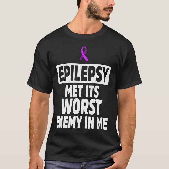 Epilepsy Awareness Enemy Epileptic Warrior Survivo T-Shirt (Front)