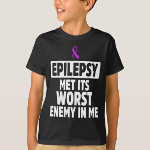 Epilepsy Awareness Enemy Epileptic Warrior Survivo T-Shirt