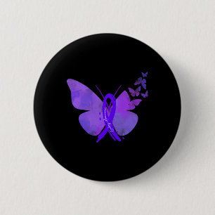 Epilepsy Awareness Epilepsy Purple Butterflies  6 Cm Round Badge