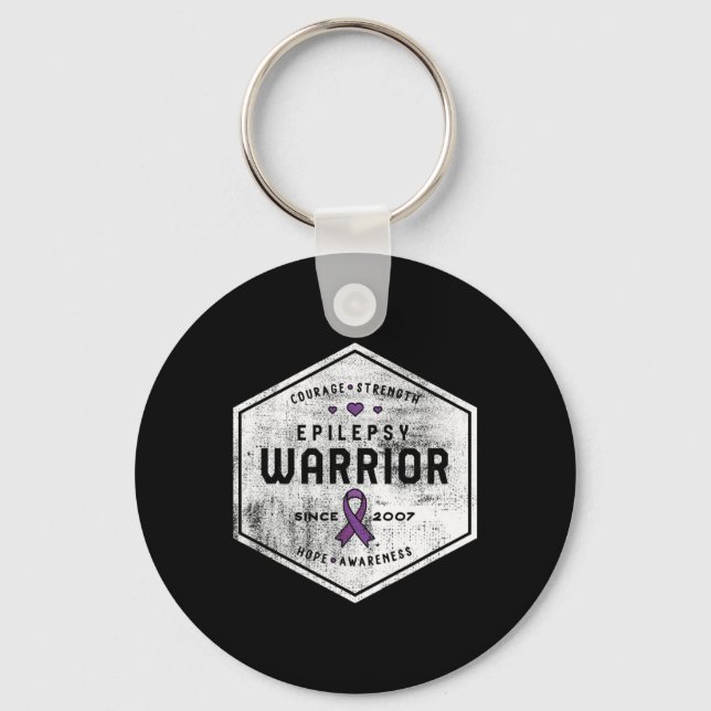 Epilepsy Awareness Epilepsy Warrior Since 2007  Key Ring (Front)