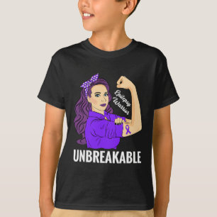 Epilepsy Awareness Epileptic Purple Ribbon Warrio T-Shirt