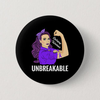 Epilepsy Awareness Epileptic Purple Ribbon Warrior 6 Cm Round Badge