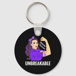 Epilepsy Awareness Epileptic Purple Ribbon Warrior Key Ring