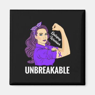 Epilepsy Awareness Epileptic Purple Ribbon Warrior Magnet