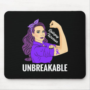 Epilepsy Awareness Epileptic Purple Ribbon Warrior Mouse Mat