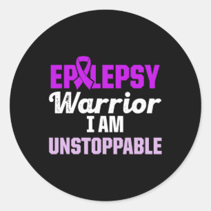 Epilepsy Awareness Epileptic Warrior Survivor 15 Classic Round Sticker