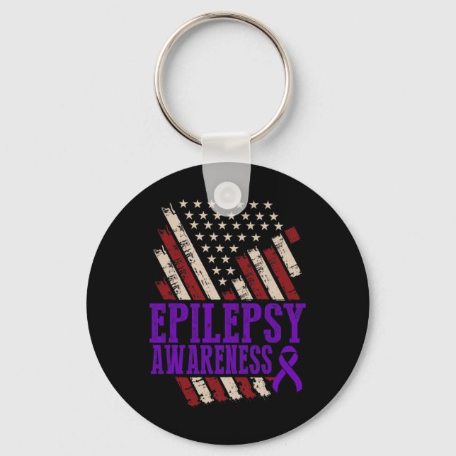 Epilepsy Awareness Epileptic Warrior Survivor 17 Key Ring (Front)