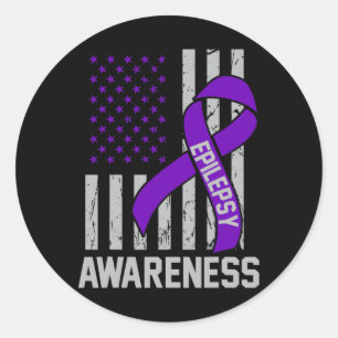 Epilepsy Awareness Epileptic Warrior Survivor 19 Classic Round Sticker