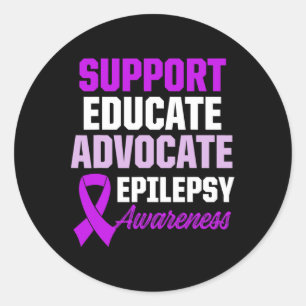 Epilepsy Awareness Epileptic Warrior Survivor 1 Classic Round Sticker