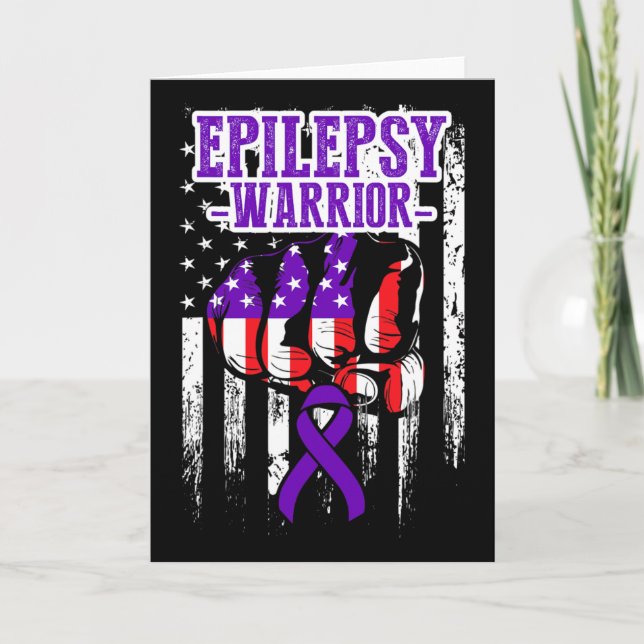 Epilepsy Awareness Epileptic Warrior Survivor 22  Card (Front)