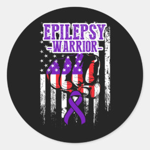 Epilepsy Awareness Epileptic Warrior Survivor 22 Classic Round Sticker