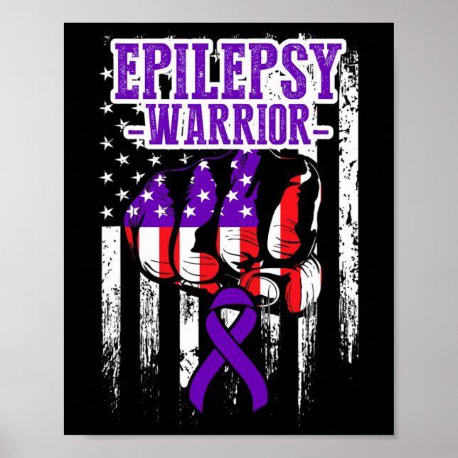 Epilepsy Awareness Epileptic Warrior Survivor 22  Poster (Front)