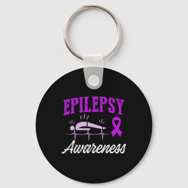 Epilepsy Awareness Epileptic Warrior Survivor 25  Key Ring (Front)