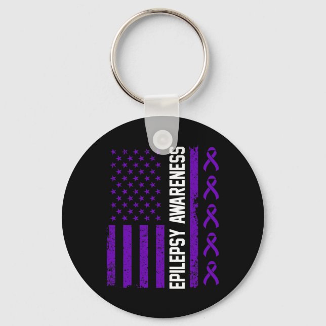 Epilepsy Awareness Epileptic Warrior Survivor 29  Key Ring (Front)