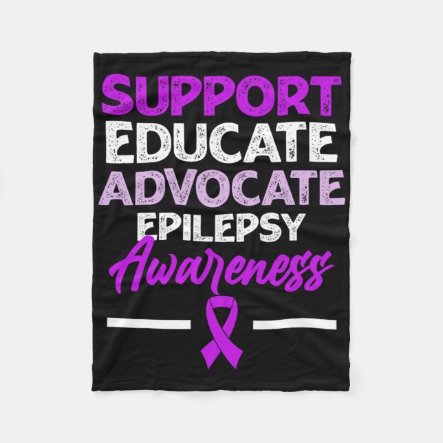 Epilepsy Awareness Epileptic Warrior Survivor 2  Fleece Blanket (Front)