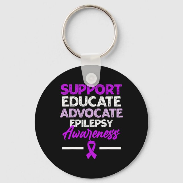 Epilepsy Awareness Epileptic Warrior Survivor 2  Key Ring (Front)