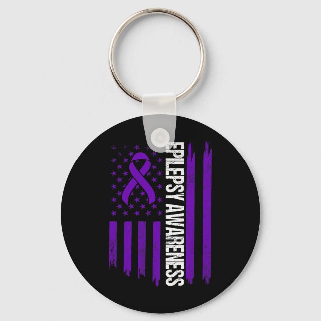 Epilepsy Awareness Epileptic Warrior Survivor 3 Key Ring (Front)