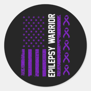 Epilepsy Awareness Epileptic Warrior Survivor 7 Classic Round Sticker
