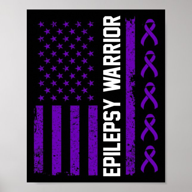 Epilepsy Awareness Epileptic Warrior Survivor 7  Poster (Front)