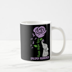 Epilepsy Awareness Faith Hope Love Flower Elephant Coffee Mug