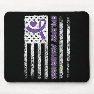 Epilepsy Awareness Flag Purple Ribbon Epilepsy War Mouse Mat