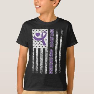 Epilepsy Awareness Flag Purple Ribbon Epilepsy War T-Shirt
