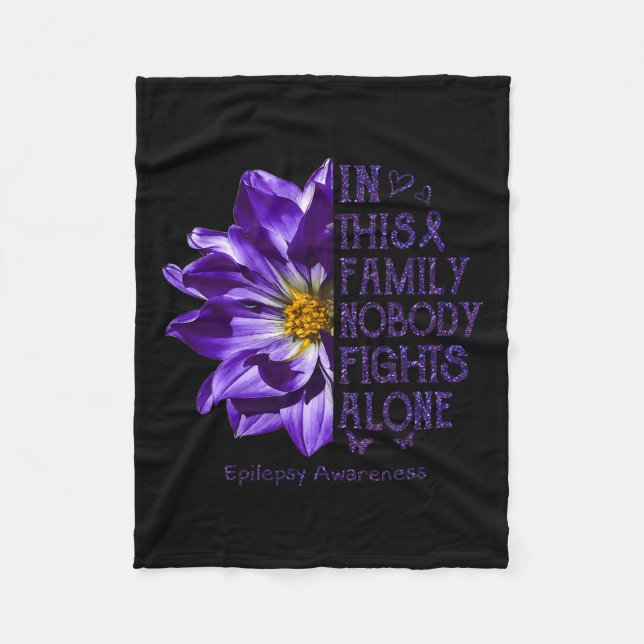 Epilepsy Awareness Gifts Nobody Fights Alone Anemo Fleece Blanket (Front)