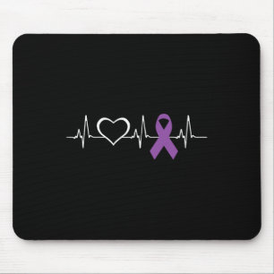 Epilepsy Awareness Heart bit Ribbon Mouse Mat