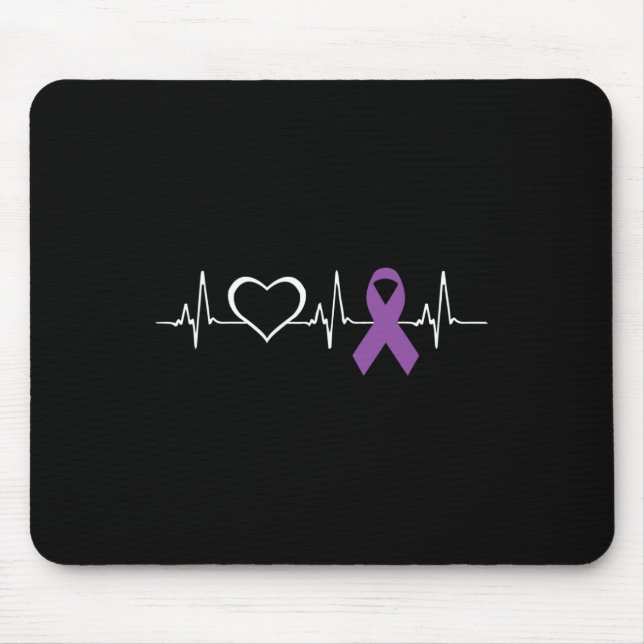 Epilepsy Awareness Heart bit Ribbon  Mouse Mat (Front)