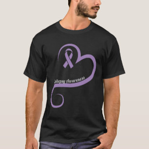 Epilepsy Awareness Heart Ribbon T-Shirt