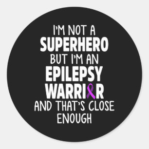 Epilepsy Awareness Hero Epileptic Warrior Survivor Classic Round Sticker