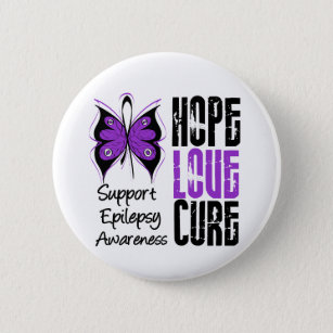 Epilepsy Awareness Hope Love Cure 6 Cm Round Badge