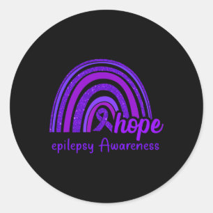 Epilepsy Awareness Hope Rainbow Classic Round Sticker