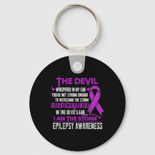 Epilepsy Awareness I am the Storm Devil  Key Ring