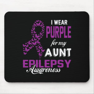 Epilepsy Awareness I Wear Purple For My Aunt Famil Mouse Mat